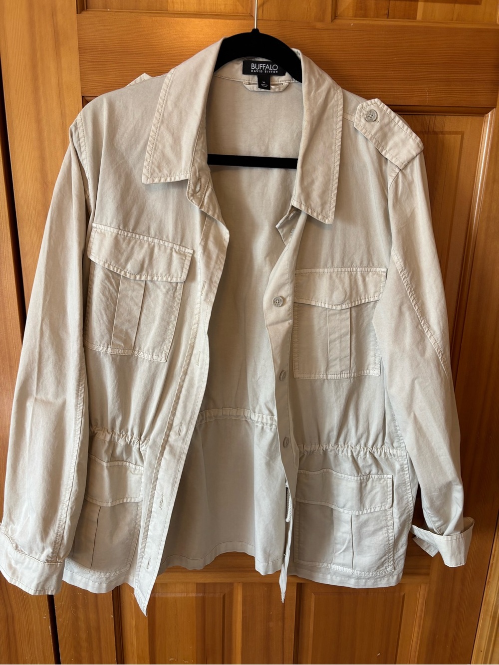 Buffalo David Bitton Women's Cream Utility Jacket - Button Front XL